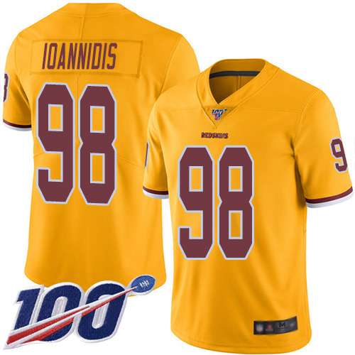 Washington Redskins Limited Gold Men Matt Ioannidis Jersey NFL Football #98 100th Season Rush Vapor->washington redskins->NFL Jersey